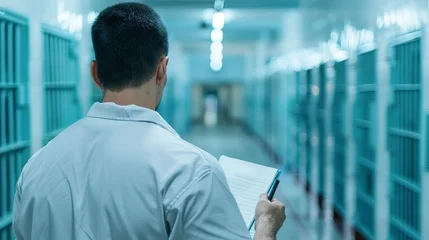 Inmate studying legal documents, selfrepresentation, determination © Jiraphiphat