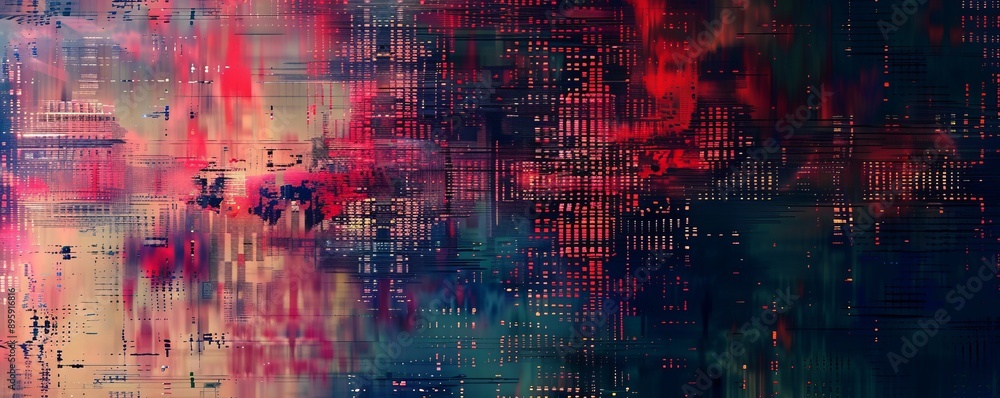 Aufkleber digital noise pattern with pixelated texture, 4k hyperrealistic photo
