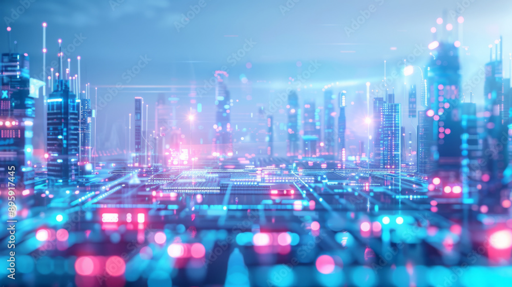 Poster ai cyber security, vibrant digital networks with glowing ai systems and cyber security messages in f