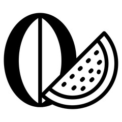 Water Melon Icon. Vector Illustration