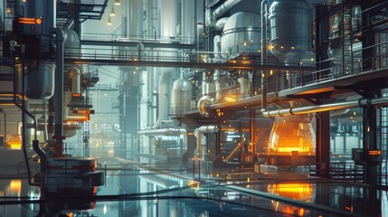 Modern industry with interconnected IoT devices and seamless automation