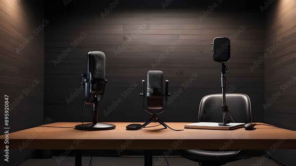 Poster a broad banner for media talks or podcast streamers conceptions with copyspace is created by two sea