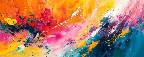 A vibrant abstract painting capturing the feeling of pure energy.