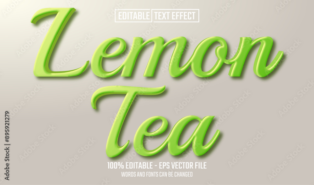 Canvas Prints lemon tea editable text effect