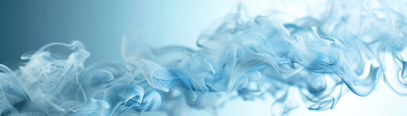 Obraz premium A blue flame with white smoke is blowing out of a blue background