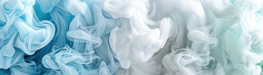A blue, white, and green swirl of smoke