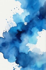 blue theme color abstract gradient painting watercolor illustration design copy space