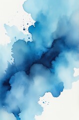 Obraz premium blue theme color abstract gradient painting watercolor illustration design copy space