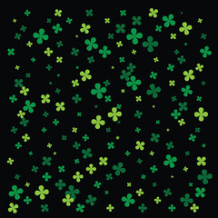 Green shamrock four leaf clover green background seamless pattern green clover, abstract green leaf background for your design, vector art illustration
