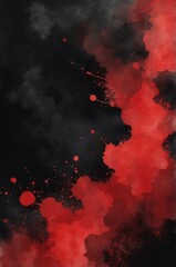 red to black grainy grunge abstract gradient painting watercolor illustration design copy space