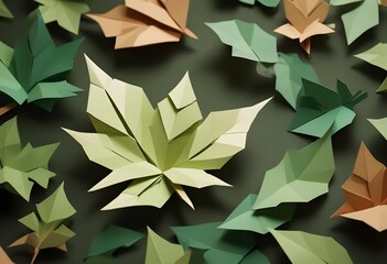 Obraz premium leaves paper cut background