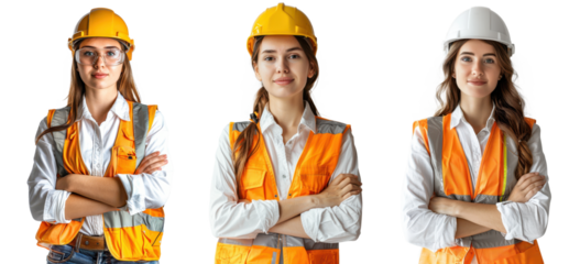 engineer woman isolated on a transparent background