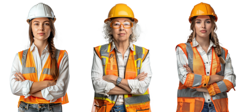 engineer woman isolated on a transparent background