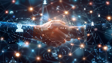 Obraz premium Business Network Concept with Customer Support