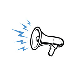 Megaphone speaker monochrome vector isolated