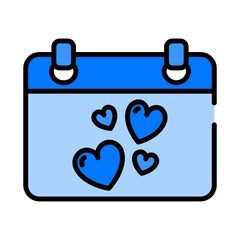 Valentine Day Blue Filled