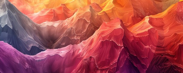 Obraz premium Abstract mountains with layered colors, 4K hyperrealistic photo