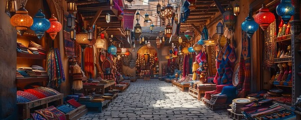 Obraz premium Arabian Nights Bazaar, 4K hyperrealistic photo