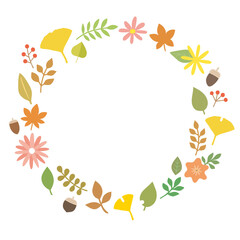 秋の植物イラストフレーム