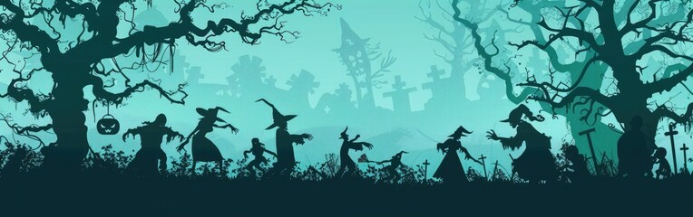 Happy Halloween Children dressed in Halloween