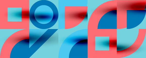 Neo memphis geometric pattern with circles, squares. Pop art abstract background for covers, banners, flyers and posters and other templates