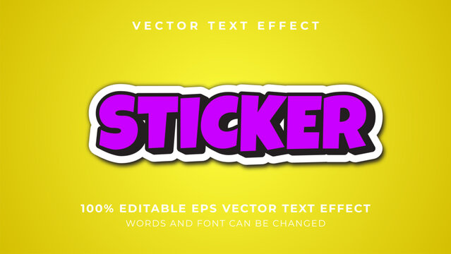 Sticker style editable vector text effect