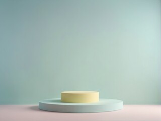 Minimalist product display podium with spacious empty top surface, perfect for digital product placement in e-commerce and advertising