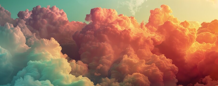 Abstract clouds with soft gradients, 4K hyperrealistic photo