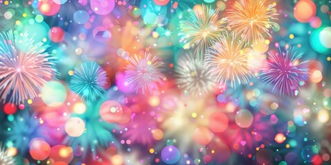 A Symphony of Colorful Fireworks Illuminating the Night Sky
