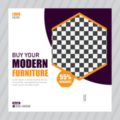 Minimalist furniture and home interior sale banner