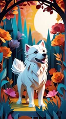 Fototapeta premium A mesmerizing paper-cut animation of the Dog comes to life on the screen