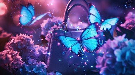 Blue Butterflies and a Handbag