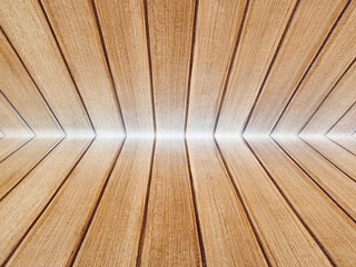 empty wooden floor and a wooden wall for a background.