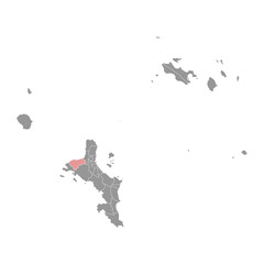 Bel Ombre district map, administrative division of Seychelles. Vector illustration.