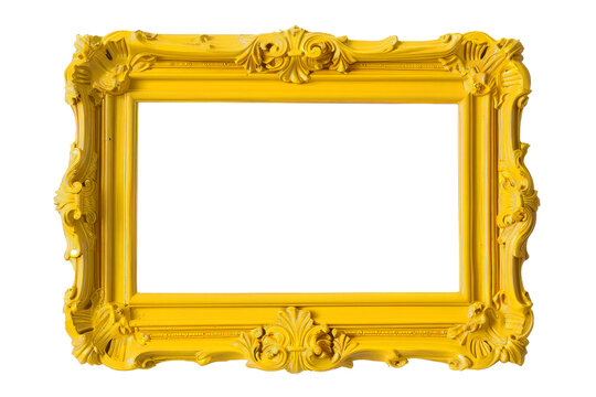 vintage yellow frame isolated with copy space