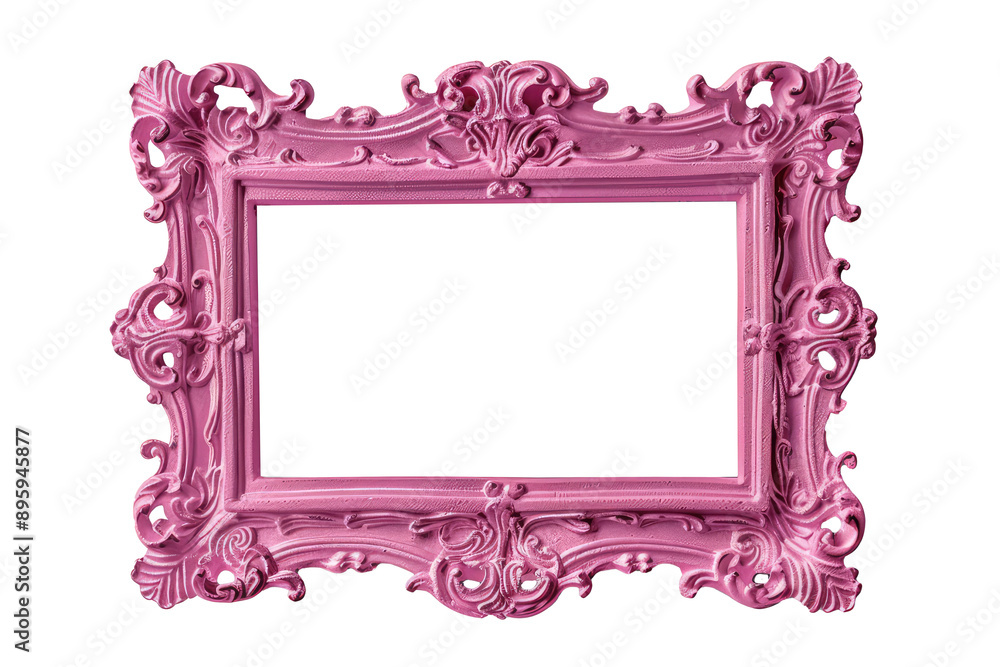 Wall mural vintage pink frame isolated with copy space