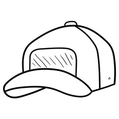 Hand drawn doodle cap on white background.
