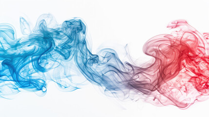 Fluid Dance of Colors: Red and Blue 