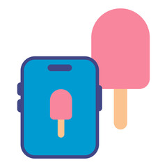 ice cream food vlog flat icon