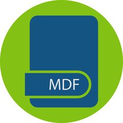 MDF File format icon circular shape