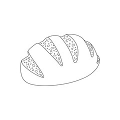 Hand drawn kids drawing cartoon Vector illustration sourdough bread icon Isolated on White