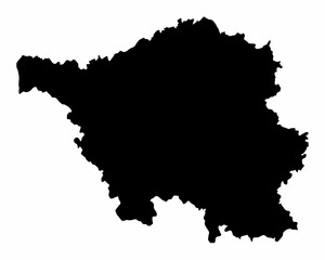 Saarland silhouette map