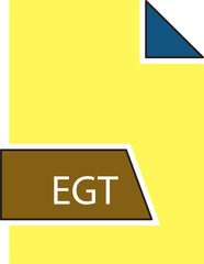 EGT   File format icon in shapes 2 colors and side contour