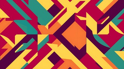Abstract Geometric wallpaper background banner design concept with bright colors and sharp shapes