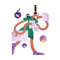 HR girl searching for applicants