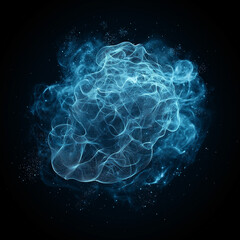Obraz premium A blue blob of smoke with a lot of stars in it