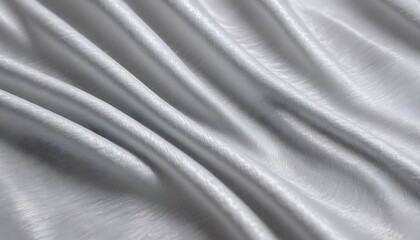 Smooth, flowing silver fabric with soft, billowing folds and curves