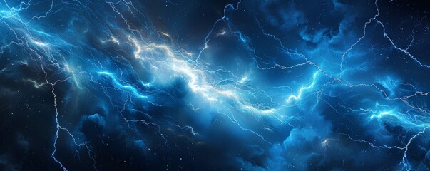 Fototapeta premium Cosmic storm with electric bolts, 4K hyperrealistic photo