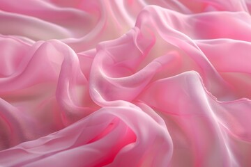 Obraz premium Delicate Pink Silk Fabric Draped Elegantly