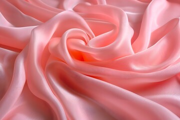 Obraz premium Elegant Pink Satin Fabric Draped in Soft Waves